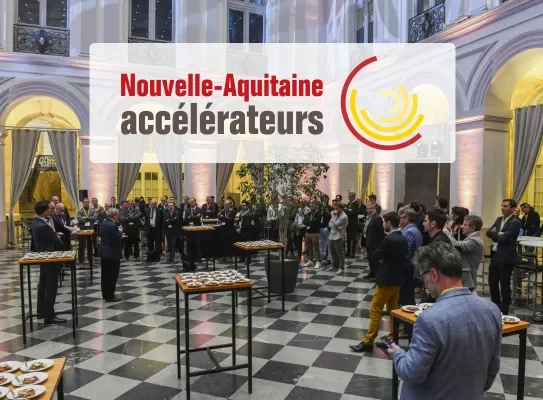 Soirée networking et logo Accélérateur Nouvelle-Aquitaine