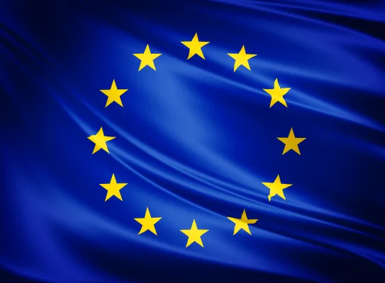 Drapeau Européen fond bleu et étoiles jaunes