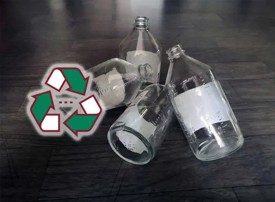 montage photo pour illustrer notre webinaire recyclage des verres médicaux