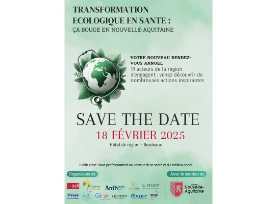 Affiche Transformation écologique santé, le 18 février à Bordeaux