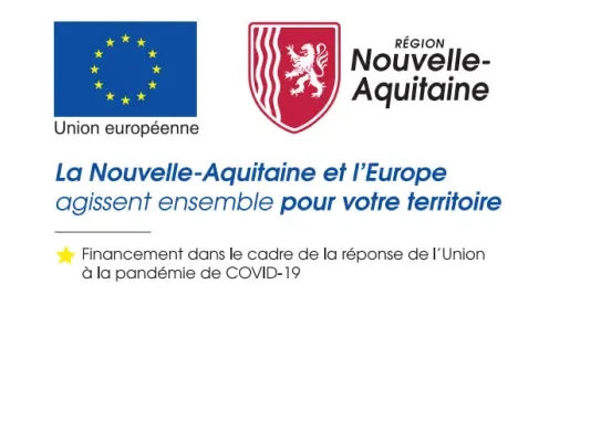 Logo La Nouvelle-Aquitaine et l'Europe agissent ensemble pour votre territoire - période Covid