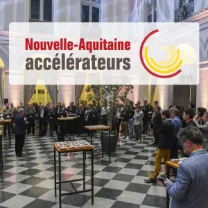 Soirée networking et logo Accélérateur Nouvelle-Aquitaine