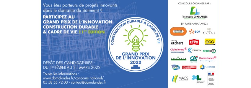 Lancement du Grand Prix de l’Innovation Construction Durable & Cadre de Vie