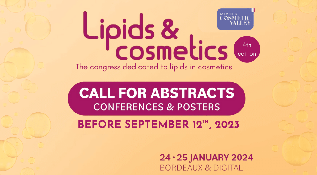 Appel à communications Congrès Lipids & CosmeticsAppel à communications